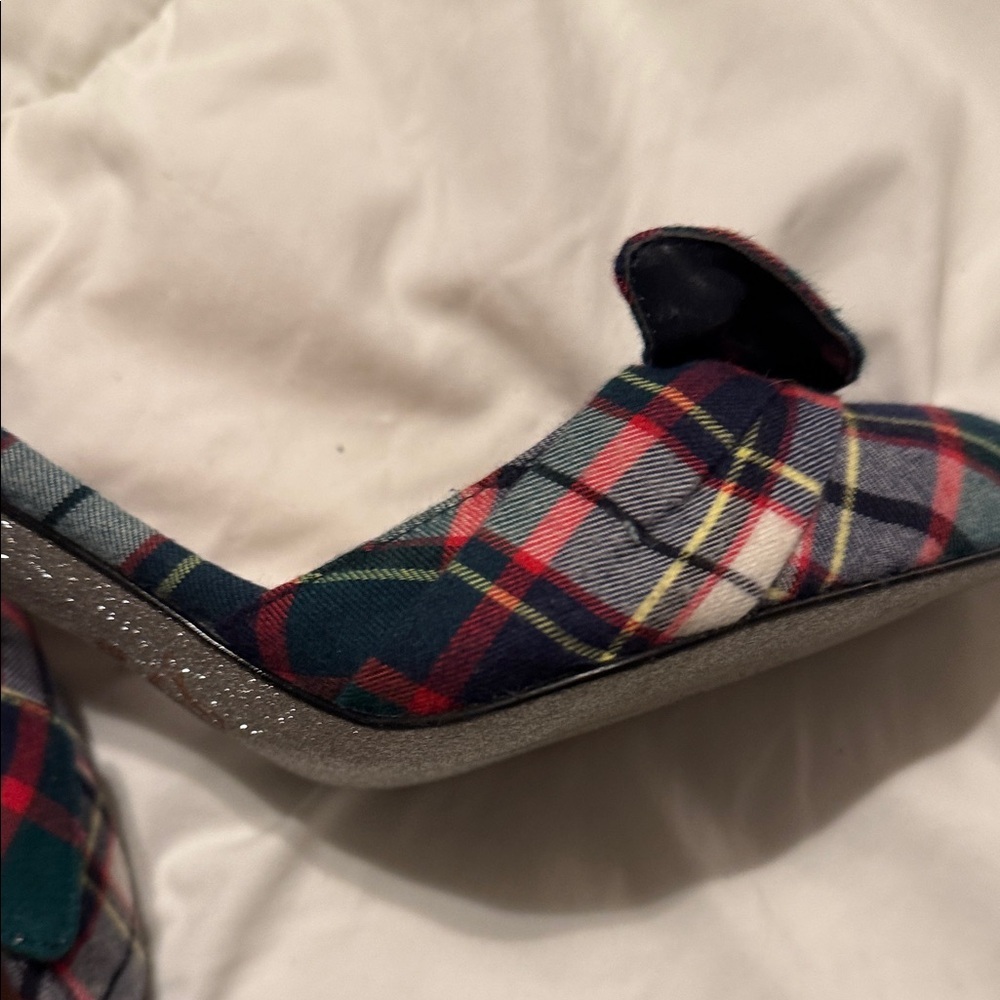 🪲 RARE J. Crew Harlow Plaid and Glitter Heels Plaid Festive holiday 10.5 - Picture 14 of 14